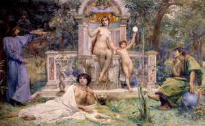 Dekorasjon av Hotel Watel-Dehaynin: Verite. Det er omgitt av allegorier om astronomi, musikk og poesi og maleri. Maleri av Luc Olivier Merson (1846-1920)
