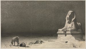The Rest on the Flight into Egypt recto, Sketch of a Sphinx [] verso, ca. 1879-80.