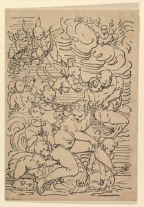Amphitrites triumf, ca. 1550-1580. av Luca Cambiaso