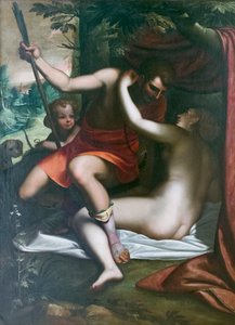 Venus og Adonis, før 1585, Luca Cambiaso (olje på lerret) av Luca Cambiaso
