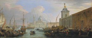 Bacino, Venezia, med Dogana og en fjern utsikt over Isola di San Giorgio, ca. 1709.