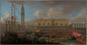 Bucintoro Avgang fra Bacino di San Marco av Luca Carlevarijs