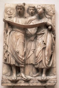 Syngende engler, relieff fra Cantoria av Luca della Robbia (1400-82), ca. 1435 (marmor)