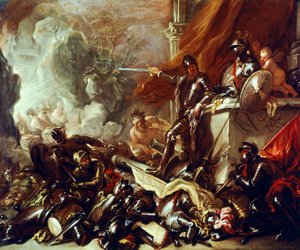 Allegory of War, av Luca Giordano (1634-1705), olje på lerret, 61x50 cm av Luca Giordano