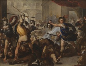 Perseus gjorde Phineas og hans tilhengere til stein, tidlig på 1680-tallet av Luca Giordano