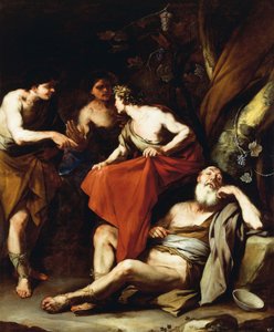The Drunkenness of Noah, av Luca Giordano, olje på lerret av Luca Giordano