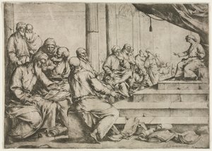 Den unge Kristus underviser i templet, ca. 1653. av Luca Giordano