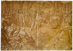 Kampen mellom Entellus fra Sicilia og Dares of Troy, c1544