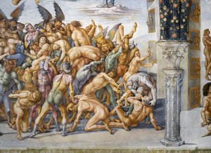 Damned in hell, fra Last Judgment fresco cycle av Luca Signorelli
