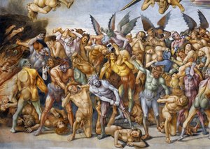 Damned in hell, fra Last Judgment fresco cycle
