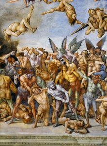 Damned in hell, fra Last Judgment fresco cycle