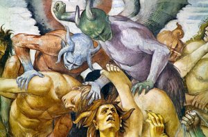 Damned in hell, fra Last Judgment fresco cycle av Luca Signorelli