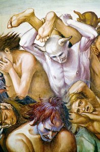 Damned in hell, fra Last Judgment fresco cycle av Luca Signorelli