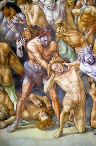 Damned in hell, fra Last Judgment fresco cycle av Luca Signorelli
