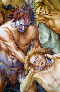 Damned in hell, fra Last Judgment fresco cycle av Luca Signorelli