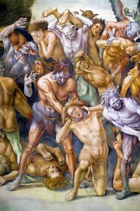 Damned in hell, fra Last Judgment fresco cycle av Luca Signorelli