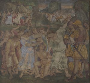 The Triumph of Chastity: Love Disarmed and Bound Fresker fra Palazzo del Magnifico, Siena, 1509 av Luca Signorelli