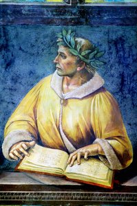Virgil, portrett fra Illustrious people cycle av Luca Signorelli