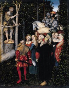 Johannes Døperens preken av Lucas Cranach the Elder