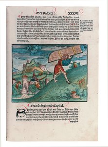 Illustrasjon fra Det gamle testamente, del II, Joshua - Esther, fra Bibelen, oversatt av Martin Luther, Wittemberg, 1524 av Lucas Cranach