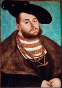 Portrett av John Frederic II the Magnanime, kurfyrst av Sachsen av Lucas Cranach