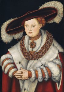 Portrett av Magdalena av Sachsen, kone til kurfyrst Joachim II av Brandenburg, ca. 1529