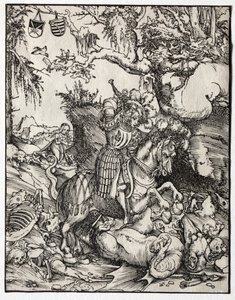 St. George som dreper dragen av Lucas Cranach