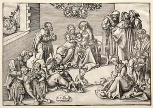 Den hellige familie og slekt av Lucas Cranach