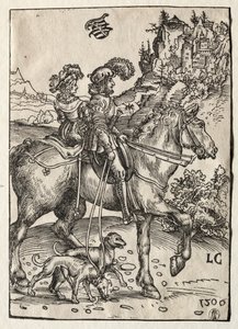 A Gentleman and a Lady Riding to the Chase, 1506. av Lucas Cranach the Elder