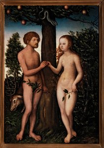 Adam og Eva. av Lucas Cranach the Elder