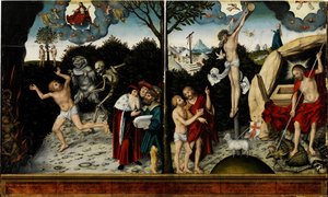 Allegory of Law and Grace, etter 1529 av Lucas Cranach the Elder