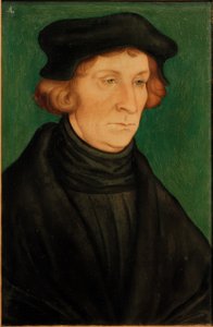 Portrett av en lærd (Otto Brunfels) av Lucas Cranach the Elder