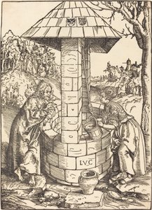 Kristus og kvinnen i Samaria av Lucas Cranach the Elder