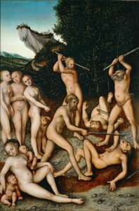 Fruktene av sjalusi (sølvalderen) av Lucas Cranach the Elder