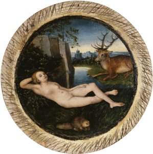 Liggende nymfe av Lucas Cranach the Elder