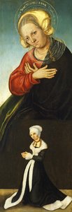 Saint Anne med hertuginnen Barbara av Sachsen som giver, ca 1514 av Lucas Cranach the Elder