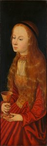 Saint Barbara, tidlig på 1500-tallet.. av Lucas Cranach the Elder