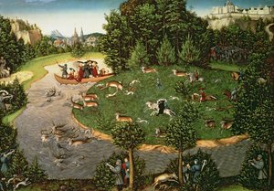Stag Hunt of Elector Friedrich III the Wise, 1529 (panel) av Lucas Cranach the Elder
