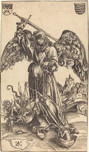 Erkeengelen Michael veier en sjel av Lucas Cranach the Elder