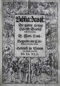 Omslagsdesign Biblia av Martin Luther, 1541.
