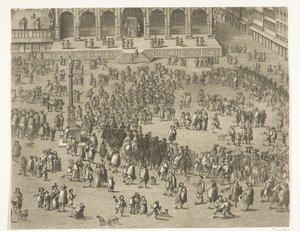 Proklamasjon i Gent av Charles II av Spania som greve av Flandern (ark 5), 1666 av Lucas Vorsterman (II)