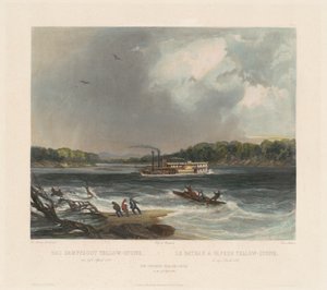 Dampbåten Gul-stein av Lucas Weber after Karl Bodmer