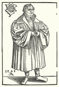 Den tyske protestantiske reformatoren Martin Luther senere i livet (gravering)