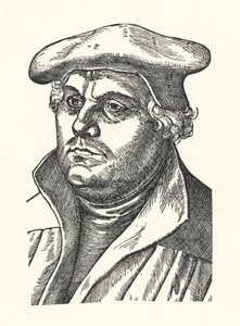 Martin Luther , tysk protestantisk reformator (gravering)