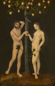 Adam og Eva (olje på panel)