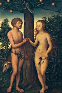 Adam og Eva, av Lucas Cranach Elder (1472-1553) av Lucas the Elder Cranach