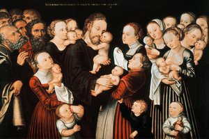 Jesus og barna av Lucas the Elder Cranach