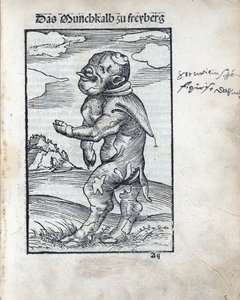 Munkekalv av Freiberg (Das Moenchkalb zu Freiberg), av Cranach, Lucas, den eldste (1472-1553). tresnitt av Lucas the Elder Cranach