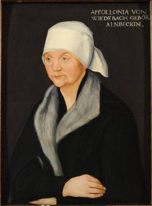 Portrett av Apollonia von Wiedebach, av Cranach, Lucas, den eldste (1472-1553). Olje på tre, ca 1524. Mål: 38,7 x 28,7 cm. Dresden statlige kunstsamlinger av Lucas the Elder Cranach