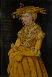 Portrett av Katarina av Mecklenburg, hertuginnekonsort av Sachsen (1487-1561) av Lucas the Elder Cranach